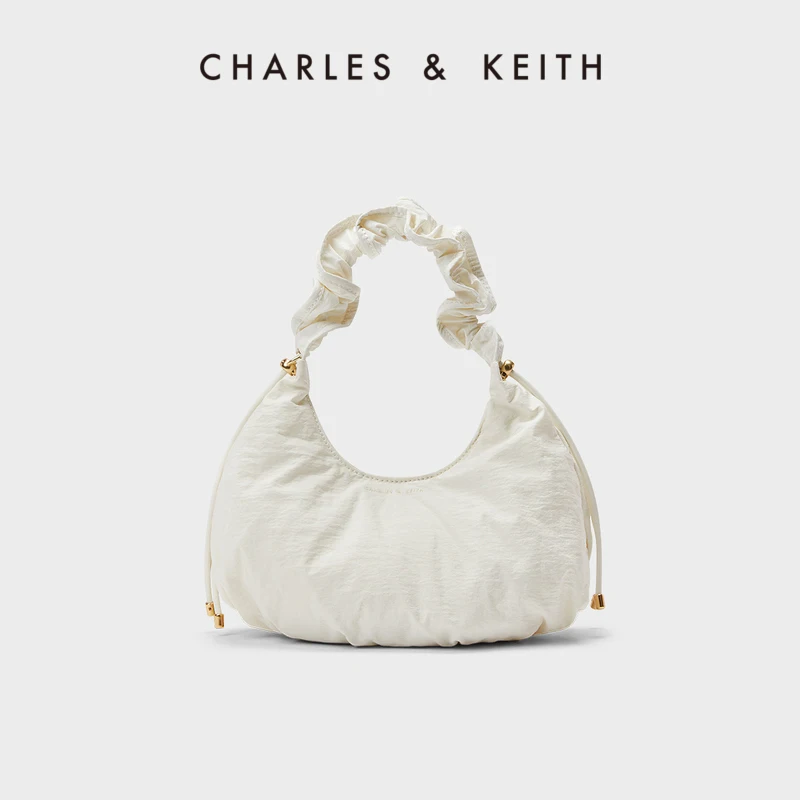 

Лето Charles & Keith23 новинка Женская сумка через плечо со складками