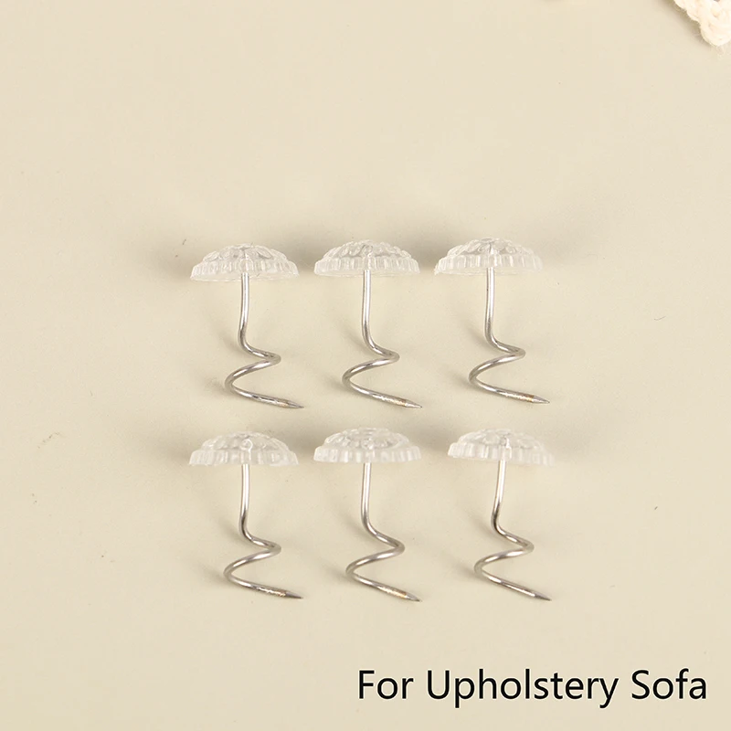 

New 100pcs Clear Heads Twist Pins Fixed Fastener For Upholstery Blankets Chair Sofa Decorate Repaired Loose Drapery Pins