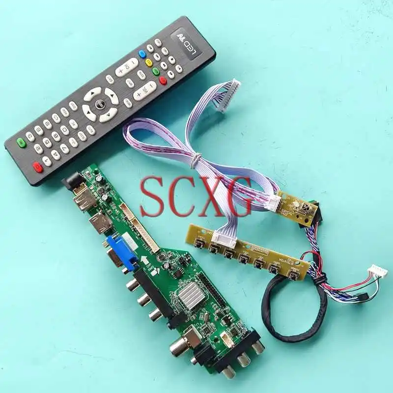 

DVB Digital LCD Monitor Controller Board Fit LTN156AT14 LTN156AT15 40 Pin LVDS 15.6" Kit VGA HDMI-Compatible 1366*768 AV RF USB