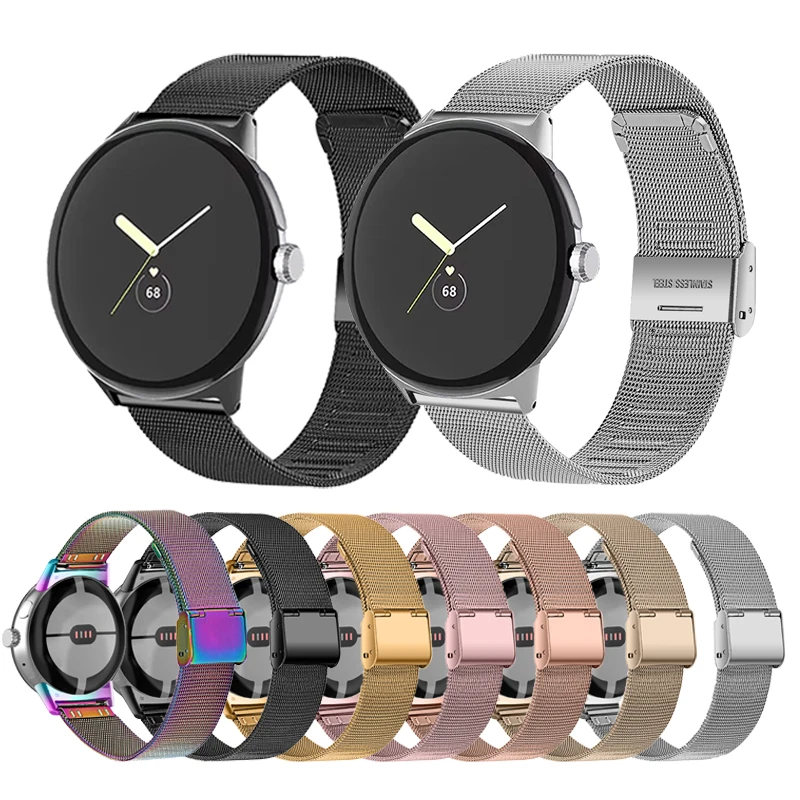 Ремешок из нержавеющей стали для наручных часов Google Pixel, браслет «Миланская петля» с металлической застежкой, пиксельные часы, браслет