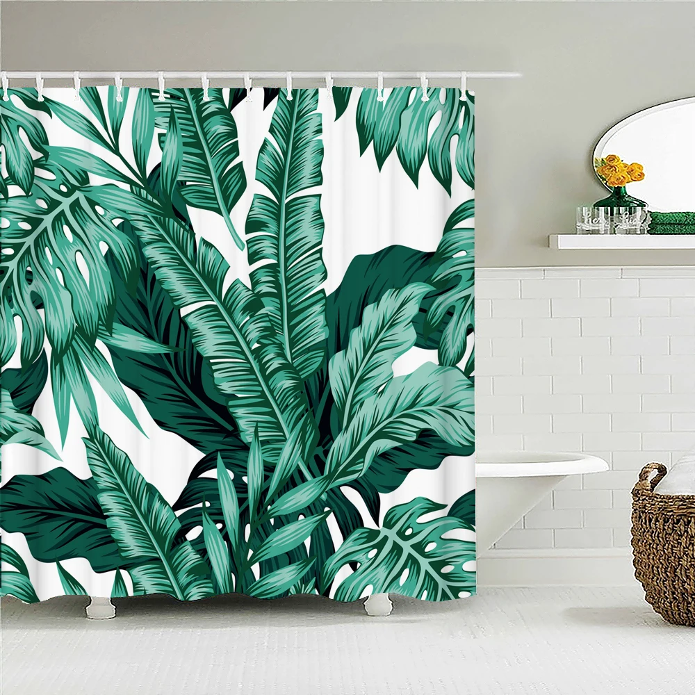 

Cartoon Flower and Bird Print Shower Curtain Home Bathroom Decoration Waterproof Curtain Bathtub Screen Cortina De Ducha