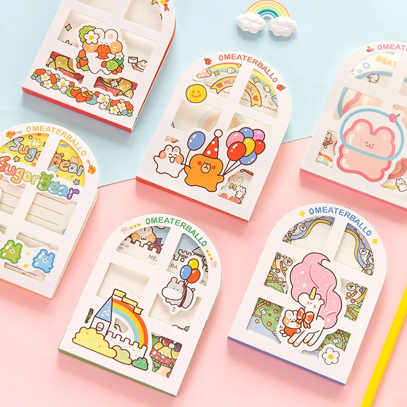 

50 Sheets Meow Message House Visual Window Shaped Non-sticky Cute Memo Notes Paper 12 Types