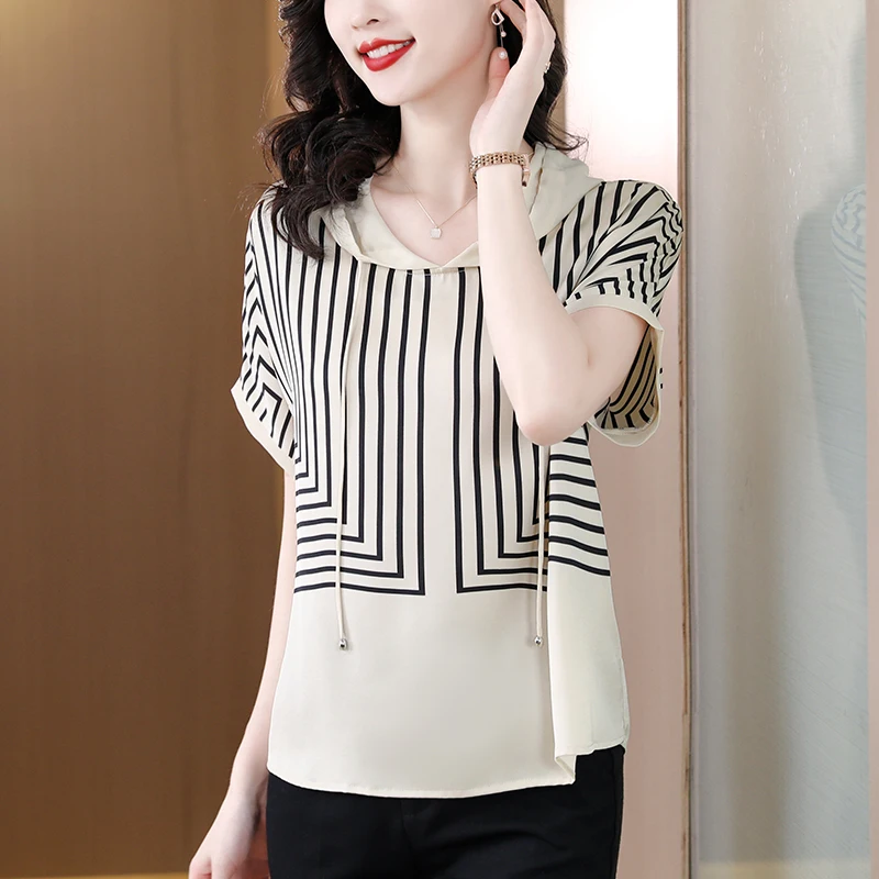 

New Arrival Ladies' hooded Shirts for Elegant Style Luxury Women's Tops with Graceful Design Spring Summer tops blusa mujer