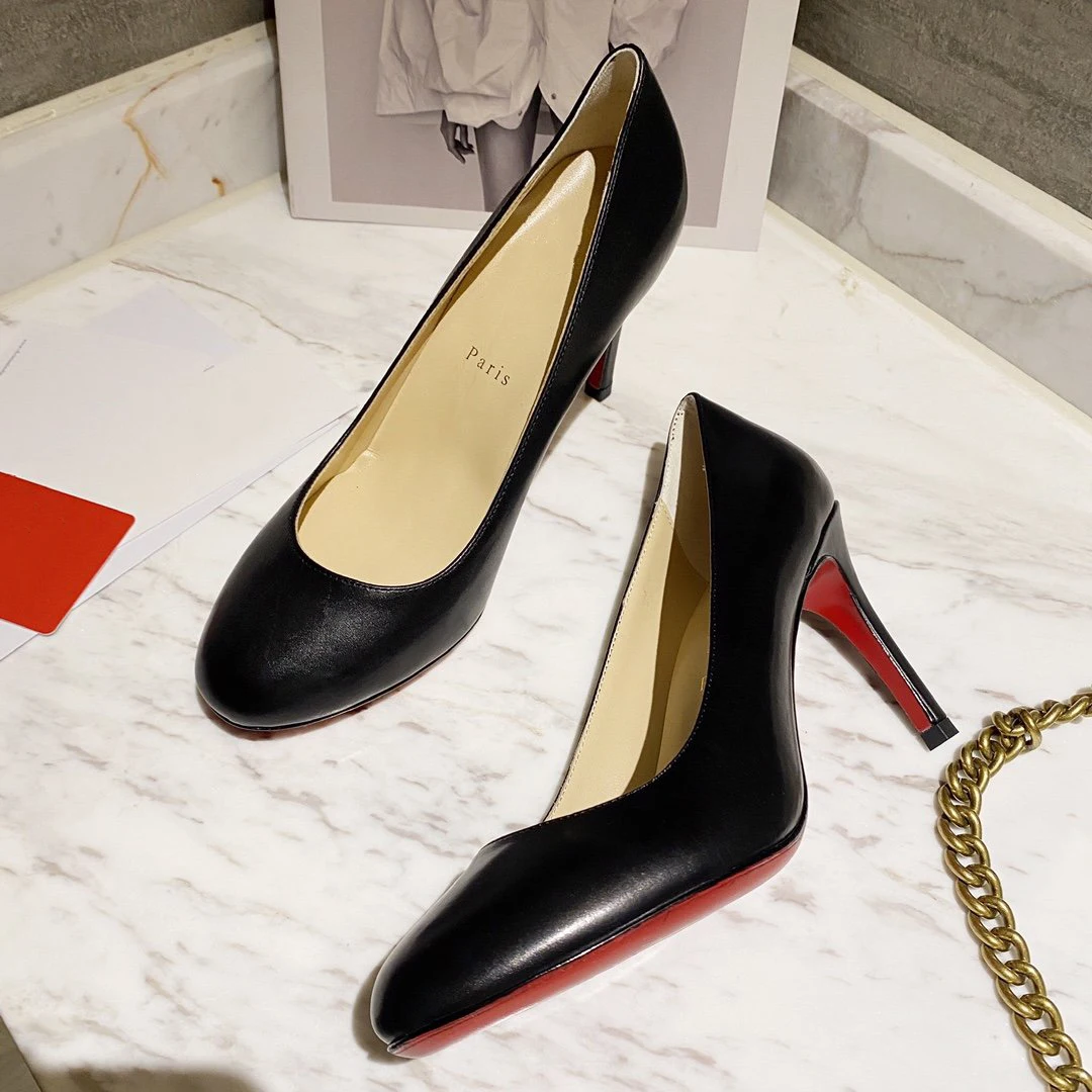 

Top Quality Womens High Heels Luxury Fashion Ladies Crystal Glisten Red Sole Shoes Classic Retro Designer 0-12cm High Heel 1596