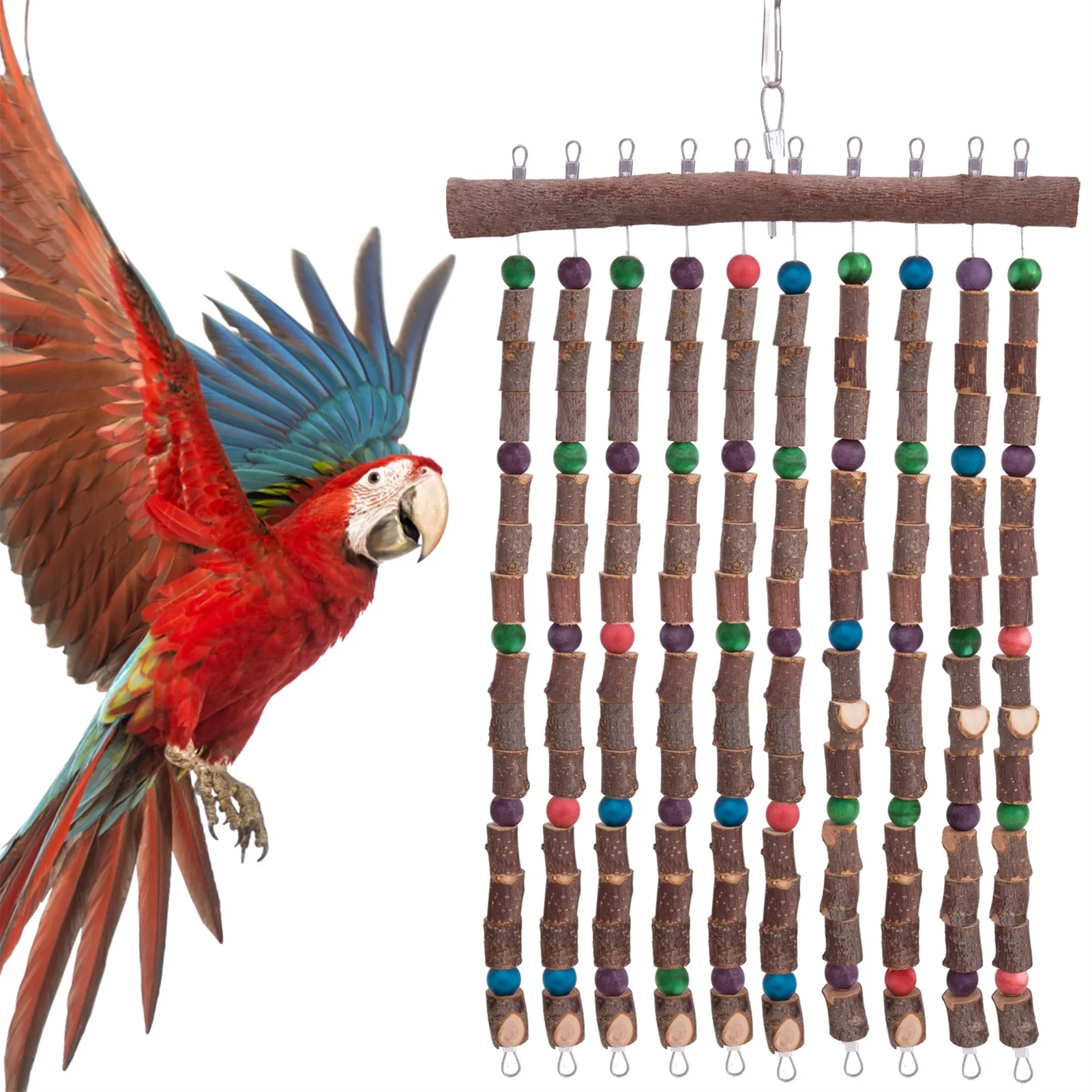 

Wooden Birds Chewing Toys Bird Hang Blocks Toy Colorful Hang Macaw Chew Toy Durable To Use Fun Birds Supplies For Budgerigar