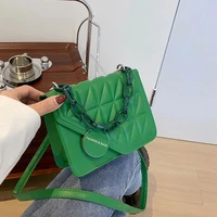 ladies chain crossbody messenger bags 2022 fashion trendy pu leather brand designer plaid shoulder bag handbags women purse