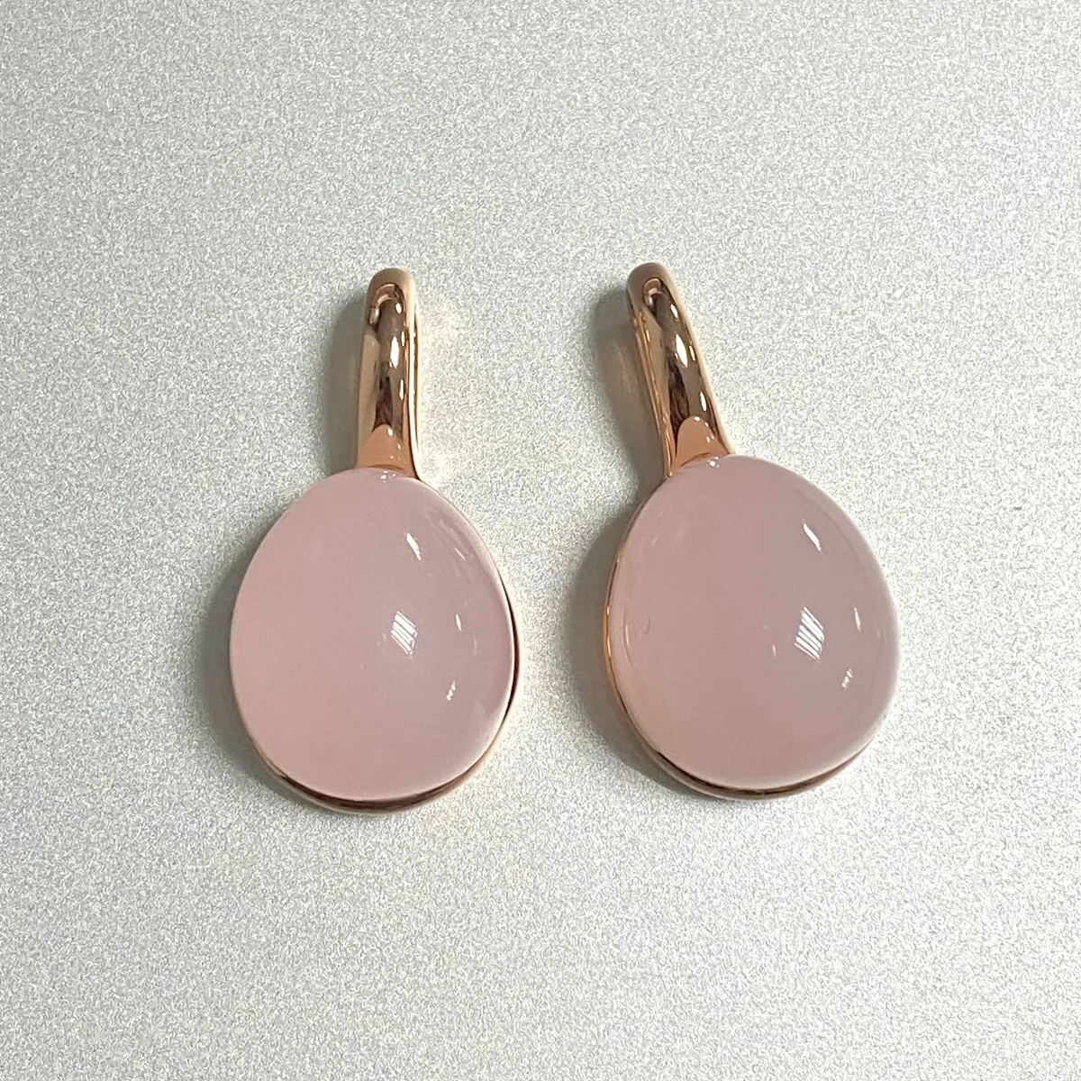 Women Pomellato Waterdrop Earrings Simple Gold Plated Pink Crystal Earrings High Quality Elegant Fashion Jewelry Party Gift