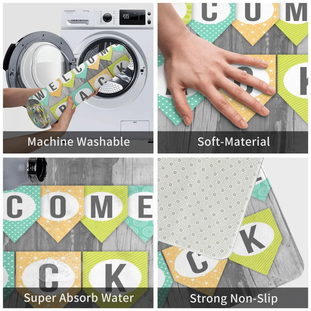 Коврик для дома кухни ванной нескользящий полиэстер |