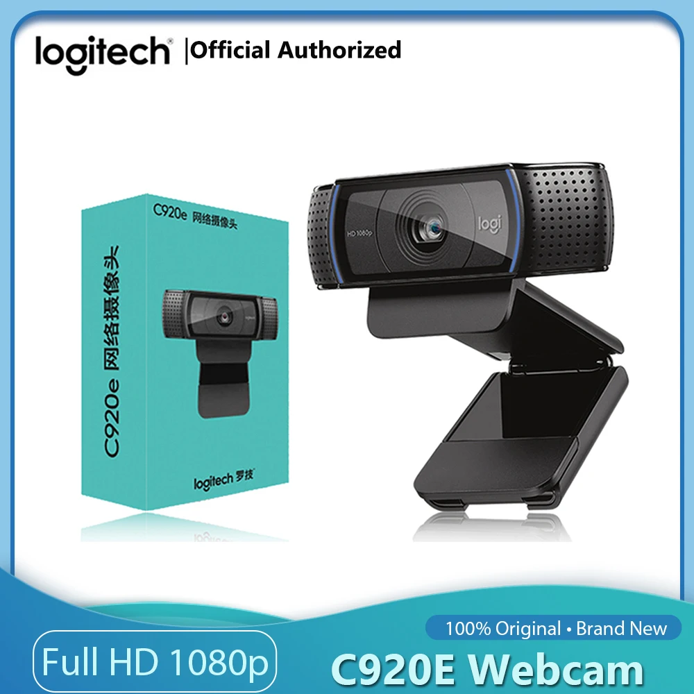 Веб-камера Logitech C920e HD PRO, 1080p, автофокус, Широкоформатная камера для видеозвонков и записи, C920, USB веб-камера для настольного компьютера или ноутбука
