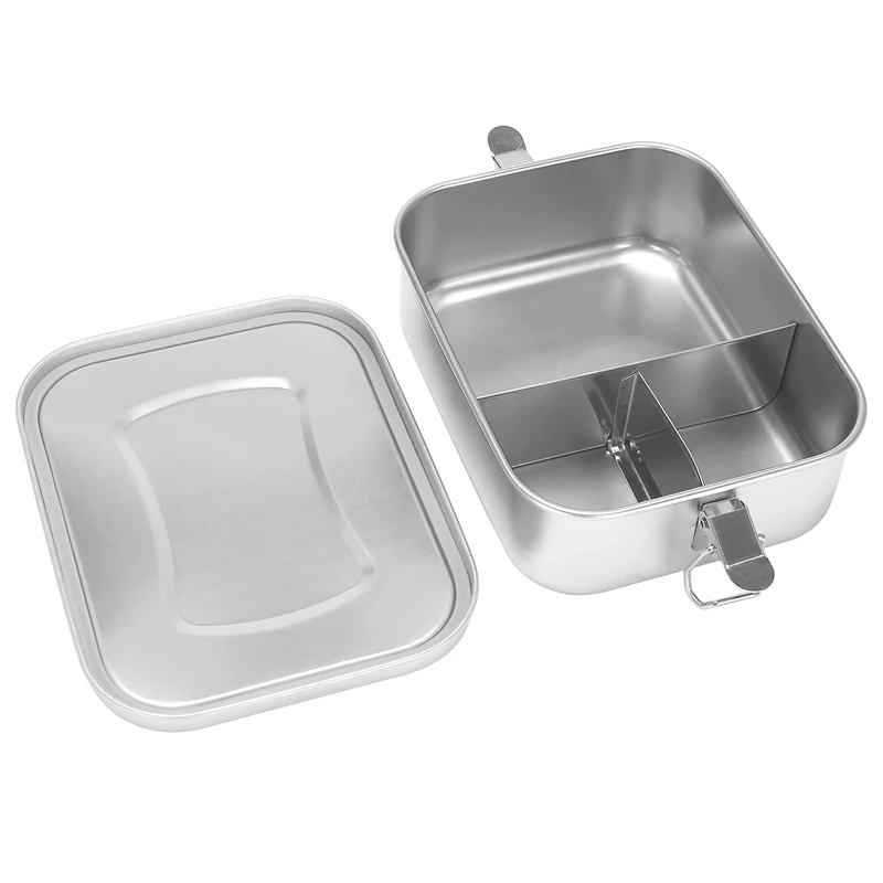 Ланч-бокс из нержавеющей стали Bento с 3 отделениями для сэндвичей и обеих сторон 1400