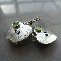 new style green gemstone retro fruit shaped earrings european and american fashion high quality jewelry ladies earrings