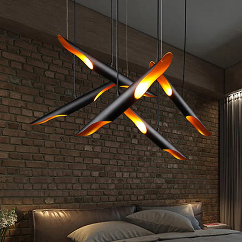 Hanging Lights for Dining Room Bedroom Delightfull Coltrane Cord Pendant Lamp Postmodern Duplex villa Nordic Bevel pendant light