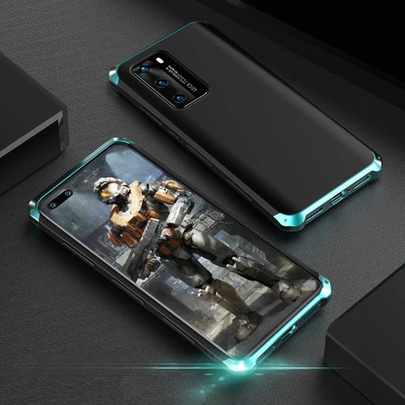 

New Arrival Hybrid PC Element Armor for Huawei P40 Pro P30Pro Metal Frame Bumper+PC Back P30 P40Pro Pro Matte Case Cover Coques