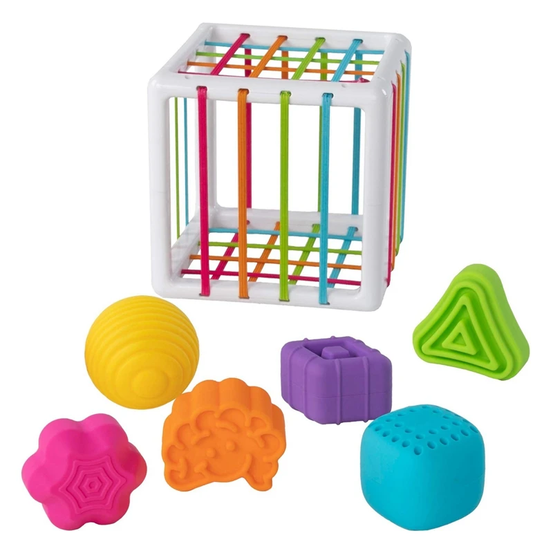 

Baby Shape Sorting Toy Motor Skill Tactile Contact Toy 10 Months To 3 Years Innybin Soft Cube Educational Toy