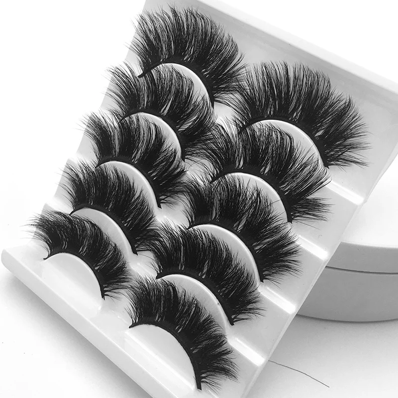 

5 Pairs Multipack 3D Mink Hair False Eyelashes Soft lash Wispy Fluffy Long Lashes Natural Eye Makeup Tools Faux Eye Lashes