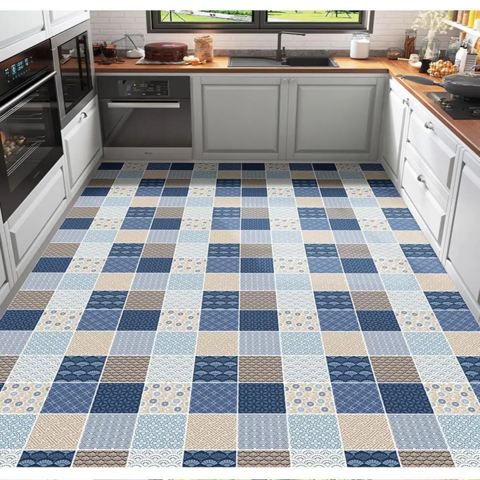 

Kitchen PVC Carpet Balcony Waterproof Leather Large Area Rug Living Room Non-slip Carpets Stain-resistant Entrance Door Mat Rugs