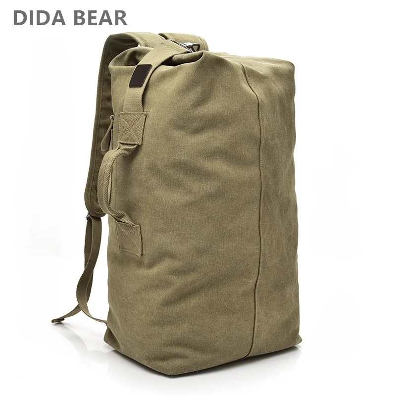 

Man Travel Backpack Large Capacity Mountaineering Hand Bag High Quality Canvas Bucket Shoulder Bags Men Backpacks
