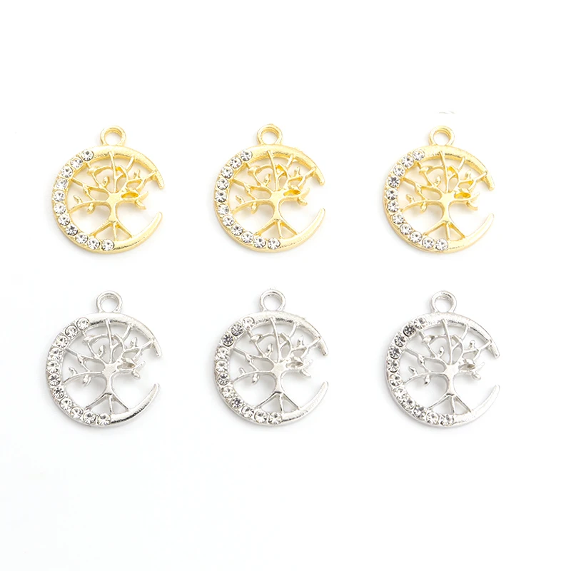 Модное Древо Жизни Луна Стайлинг Стразы Полые Подвески 10 шт. Темперамент
