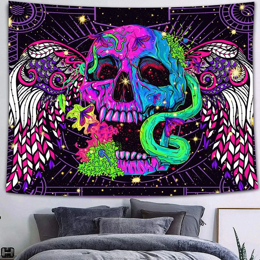 

Mandala Psychedelic Skull Posters Tapestry Banners Flag Wall Art Wall Hanging Boho decor macrame hippie Witchcraft Tapestries A1