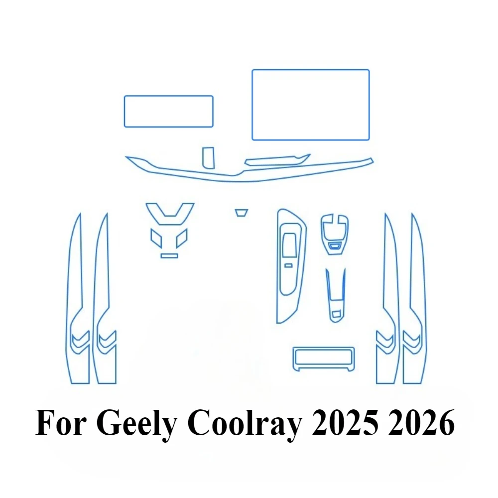 

Для Geely Coolray 2025 2026 Защитная пленка PPF Интерьерные прозрачные аксессуары из ТПУ ЖК-навигация Панель шестерни Центральная консоль
