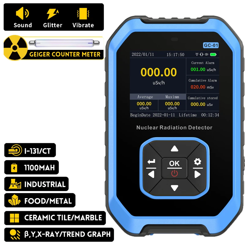 Мерный счетчик Гейгера детектор ядерного излучения персональный дозиметр