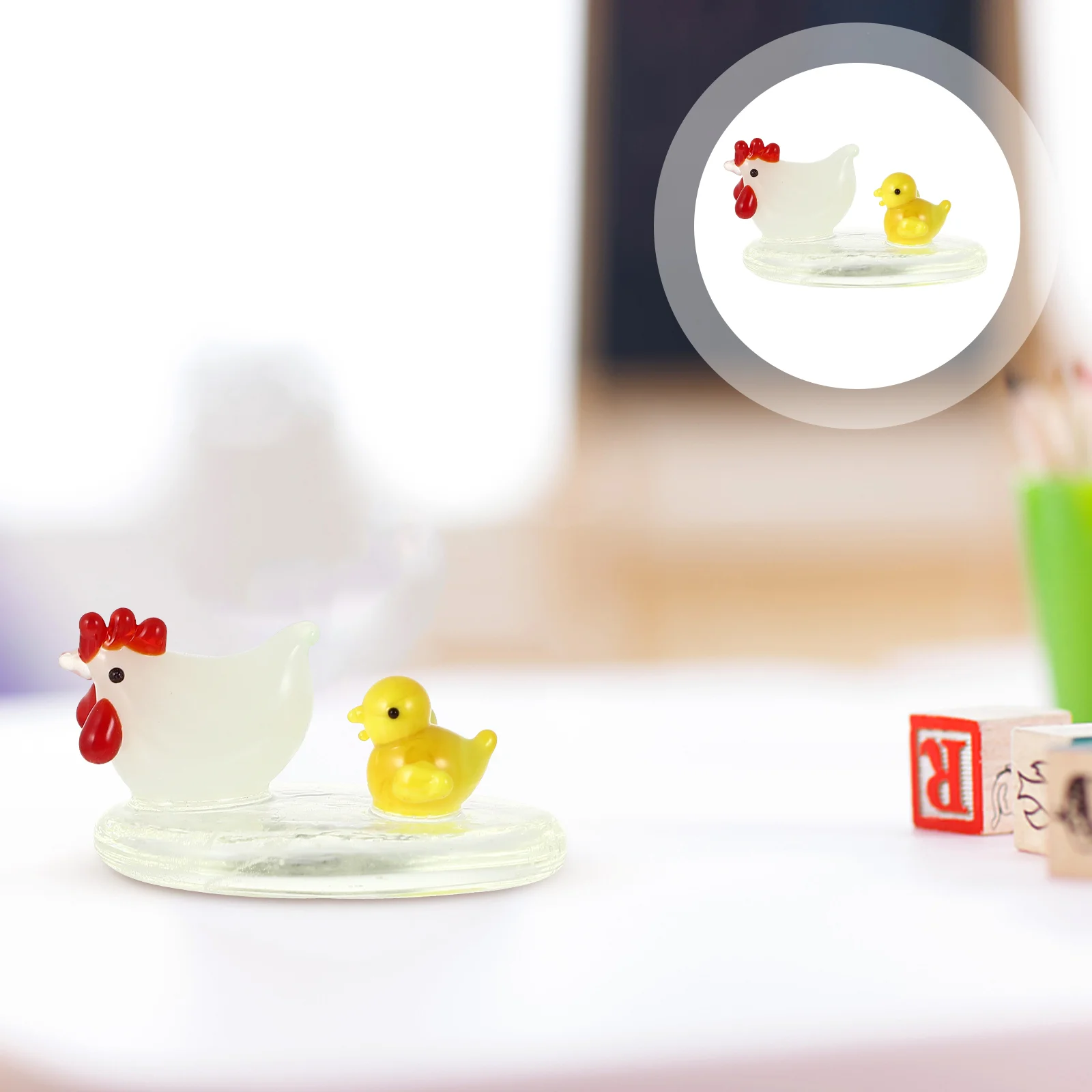 

Blown Glass Animals Terrarium Decor Blown Glass Decorations Dolphin Decor Glass Ornaments Collection Glass Miniature Chicken