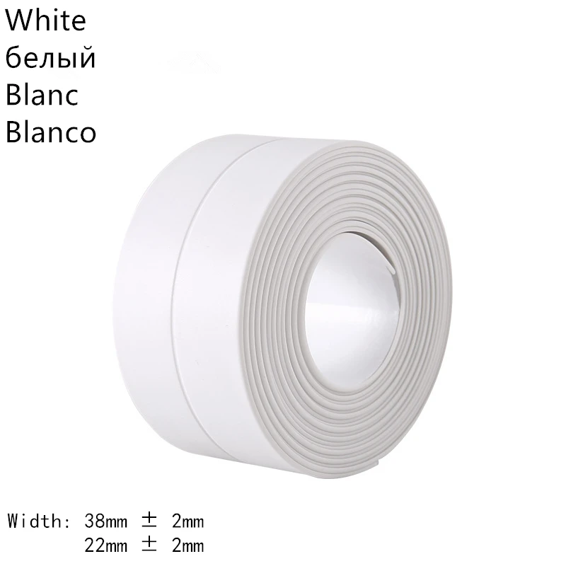 

Уплотнительная лента для ванной комнаты, душа, раковины, белая ПВХ самоклеящаяся водонепроницаемая наклейка на стену для ванной комнаты, кухни, уплотнительная лента