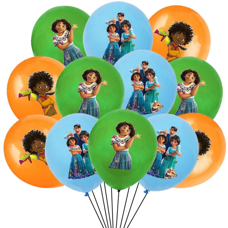

12pcs Disney Encanto Theme Balloon Cartoon Anime Mirabel Save The Magic Crisis Cake Topper Girl Birthday Party Decor Supplies