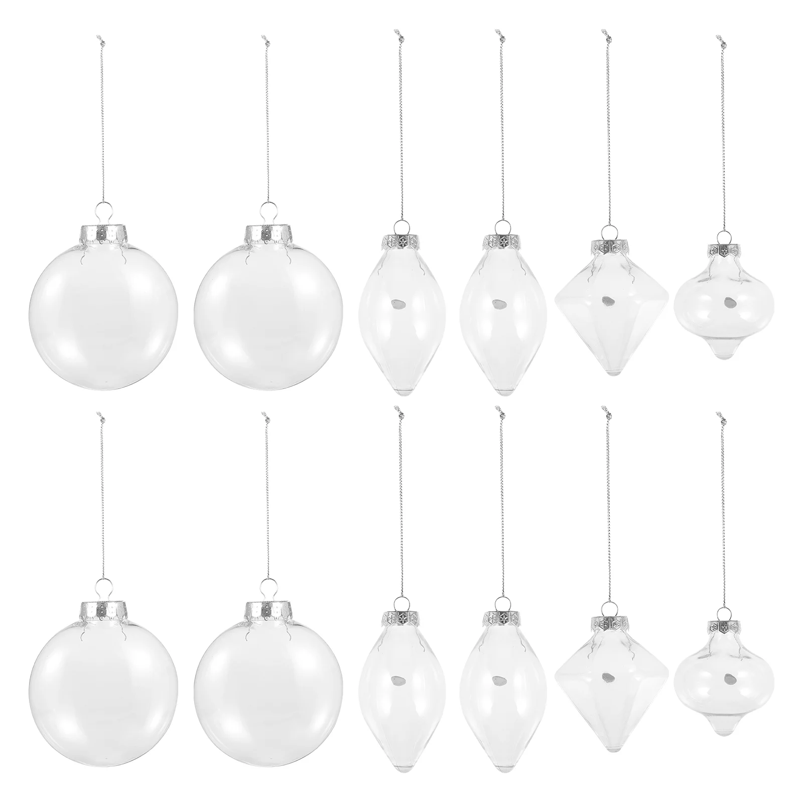 

16 Pcs Christmas Hollow Ball Xmas Balls Decor Empty Craft DIY Clear Ornaments Plastic Pendant Glass Tree Delicate