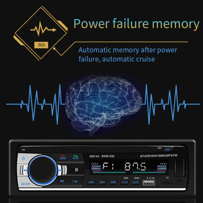 Автомобильный FM-радиоприемник 1 Din стерео MP3-плеер цифровое Bluetooth-совместимое