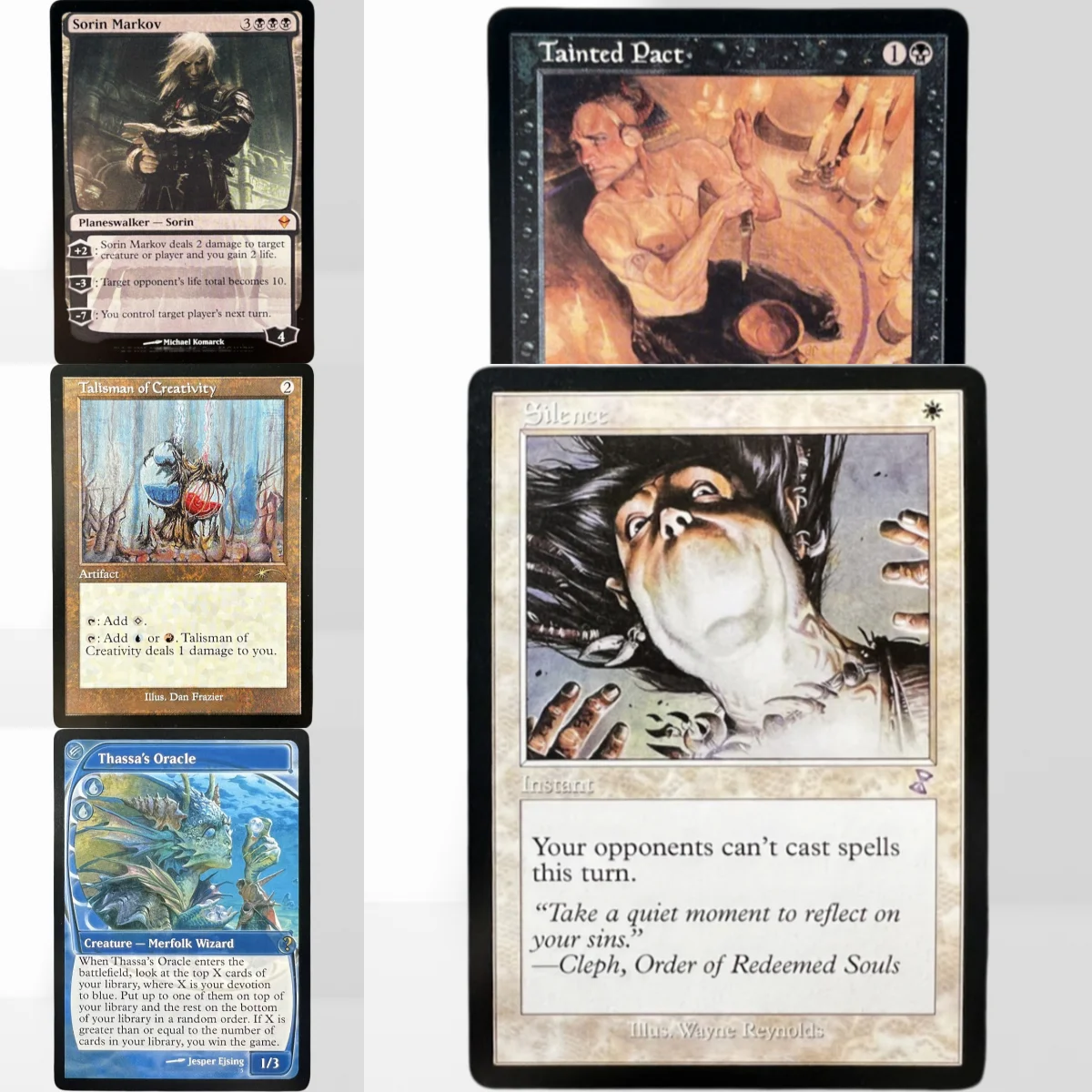 Фото REGULAR 18-1-S-T TCG магическая прокси-карта Silence Sliver Legion Snuff Out Spell Snare Stifle Static Orb German Black Core Cardstock №1