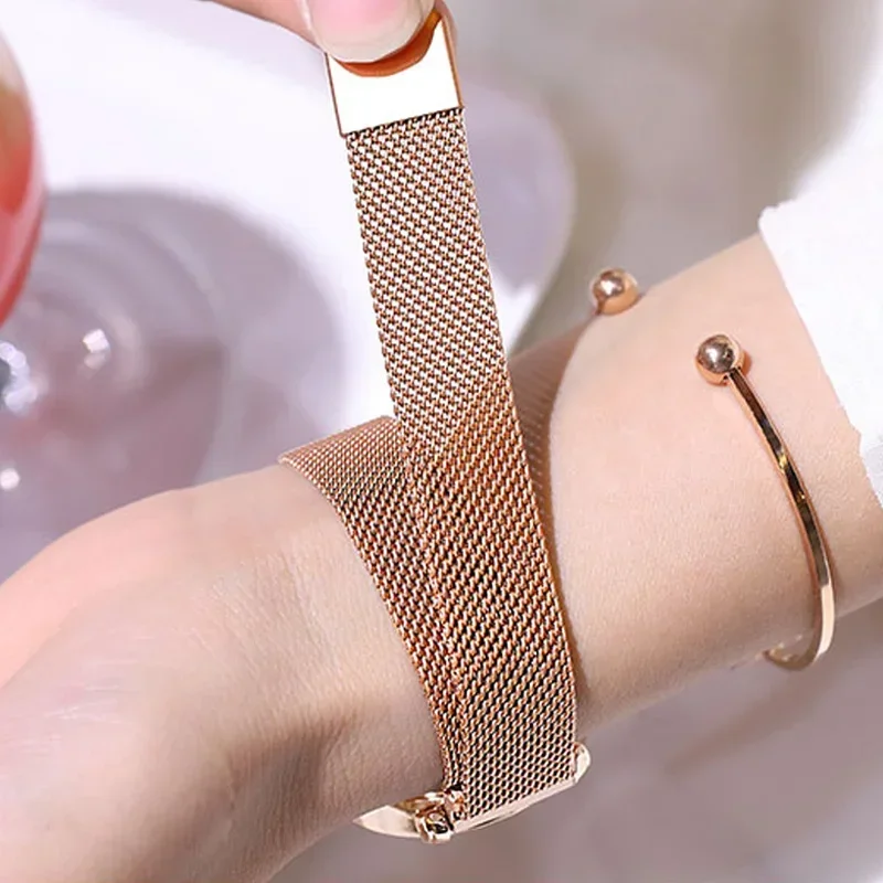 Роскошный Комплект Из 6 Предметов Женские Кварцевые Наручные Часы С Магнитным