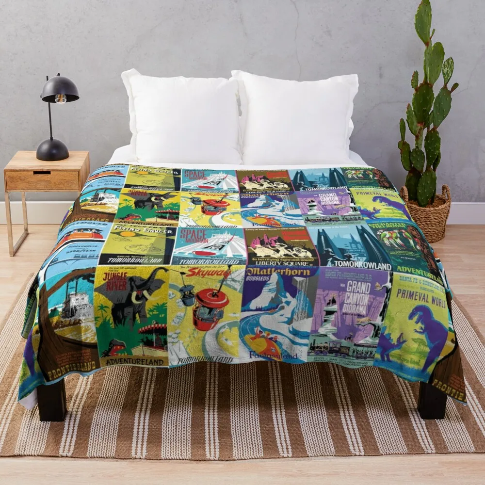 

Vintage Ride Posters For Beds Bakugo Fur Staring Five Below Throw Blankets