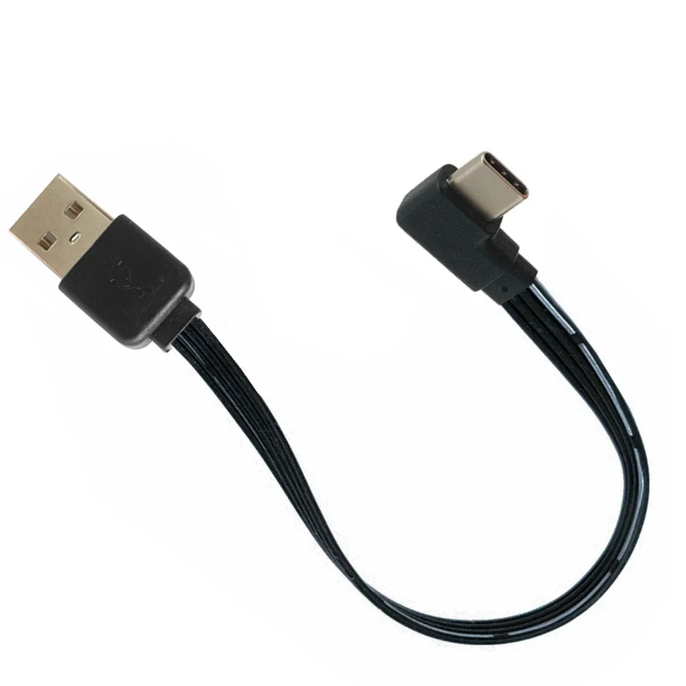 Мягкий короткий USB-кабель C-типа длиной 0 2 метра 20 см под прямым углом 90 ° Зарядное