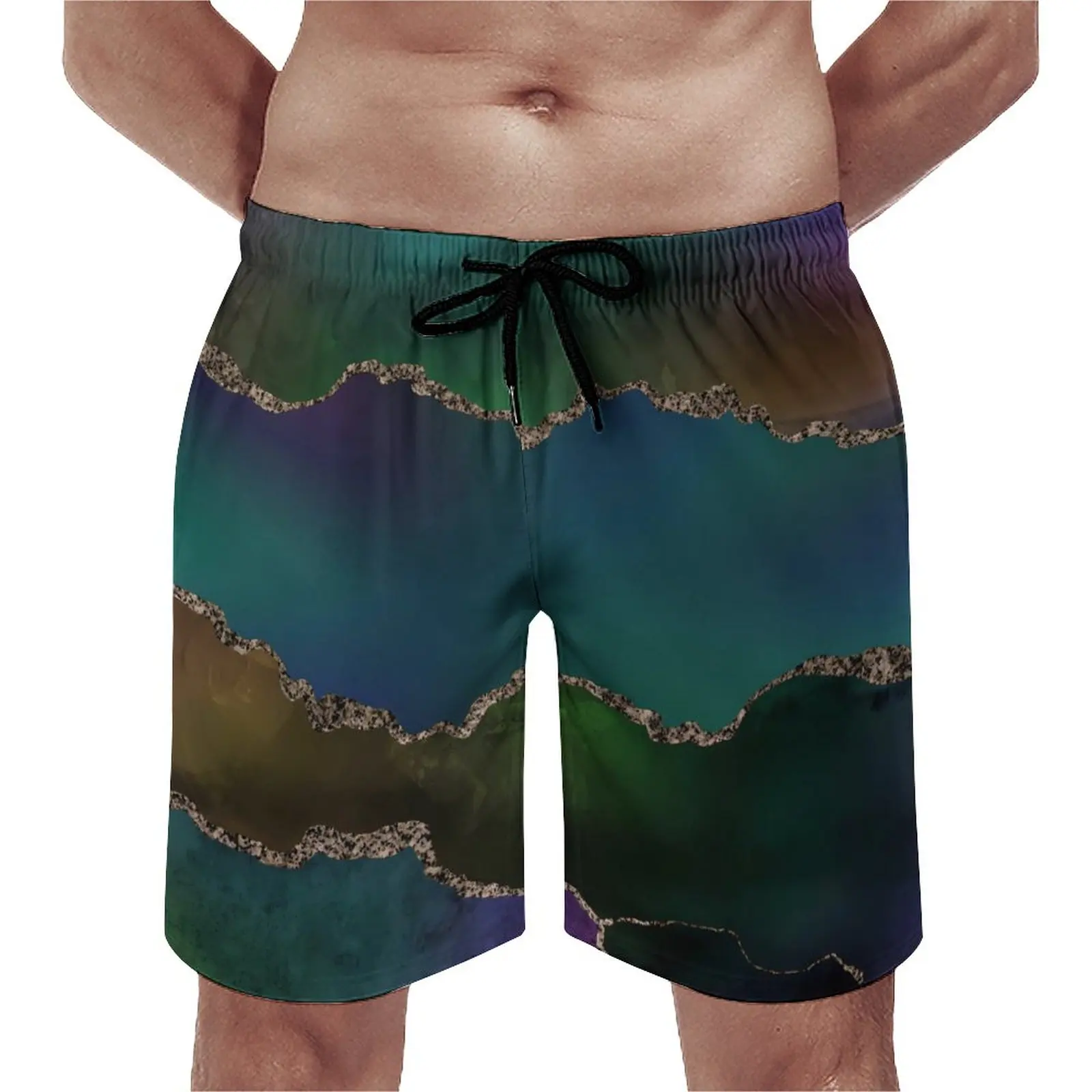 

Dark Ombre Gym Shorts Summer Colorful Print Surfing Board Short Pants Men Quick Dry Casual Custom Plus Size Swim Trunks
