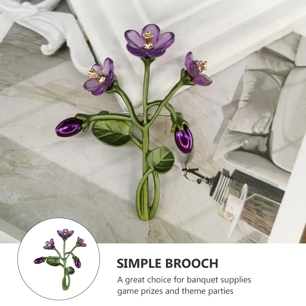 Violet Brooch Gift Badge Clothes Pin Accessory Corsage Gillyflower Breastpin Pearl