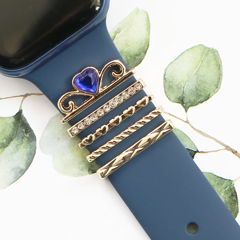 

Украшение для ремешка Apple watch, декоративные подвески, алмазная бижутерия для iWatch/Galaxy watch 4/3, браслет, силиконовый ремешок, аксессуары