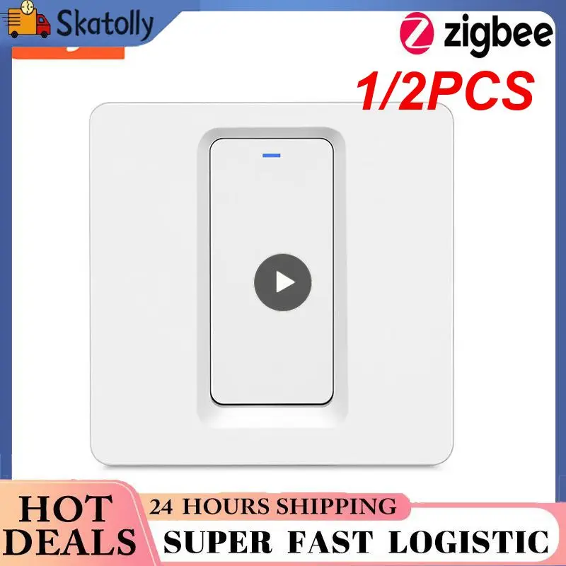 

1/2PCS ZigBee Smart Wall Light Switch No Neutral / With Neutral Muilti-Control Association Control Works With Alexa Home