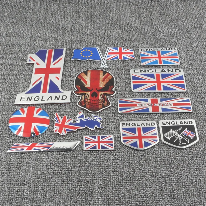 

Heat-Resistant Aluminium Alloy England UK Flag Union Jack Shield Emblem Badge Decal Sticker for Lotus MG Chevrolet Ford Skoda VW