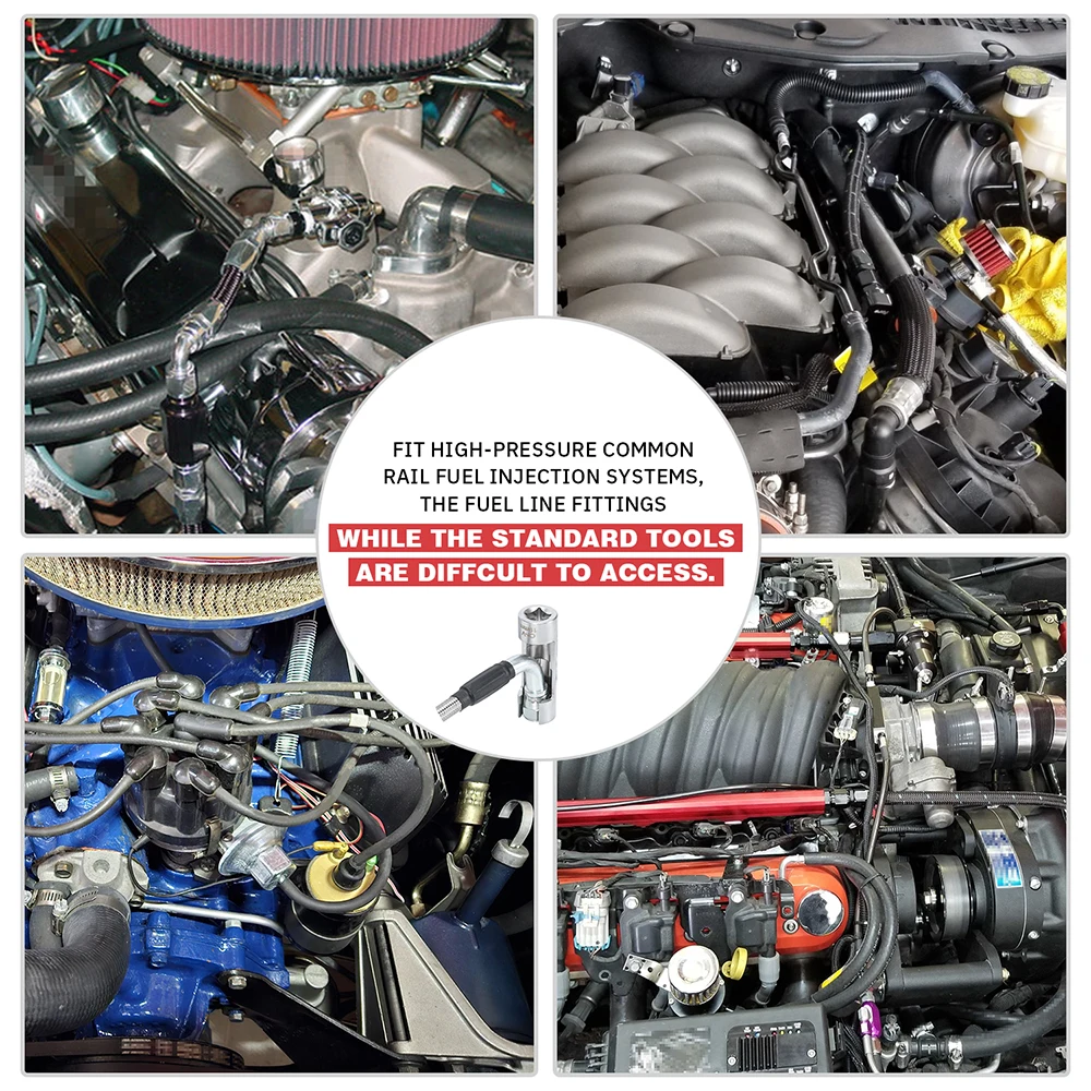 9 шт./компл. от 10 мм до 22 1/4 дюйма 3/8 1/2 торцевой ключ для топливопровода