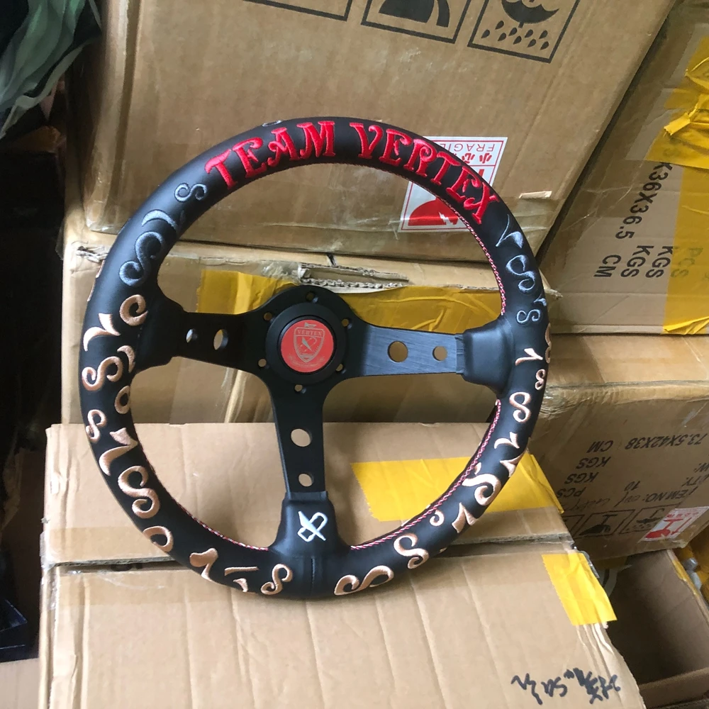 Рулевое колесо из натуральной кожи для VW HONDA TOYOTA BMW 13 дюймов