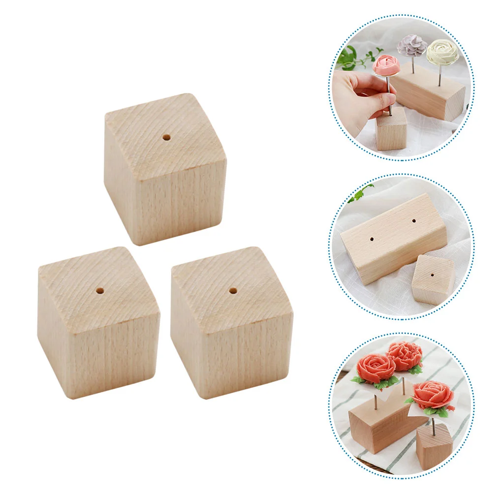 

Flower Nail Cake Holder Stand Decorating Base Display Wood Baking Icing Nails Wooden Table Flowers Lifters Supplies Tool Carving