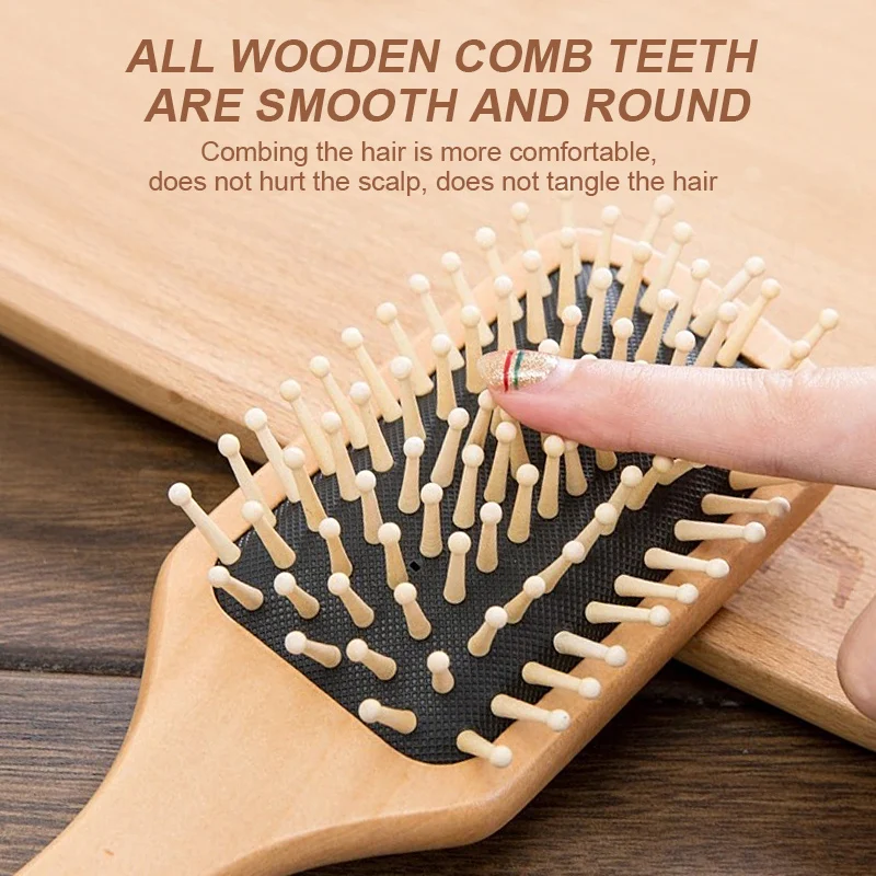 

Bamboo Combs Airbag Massage Hair Brush Anti-Static Tangling Curly Hair Reduce Women Hair Loss Improve Scalp Health Styling Tools