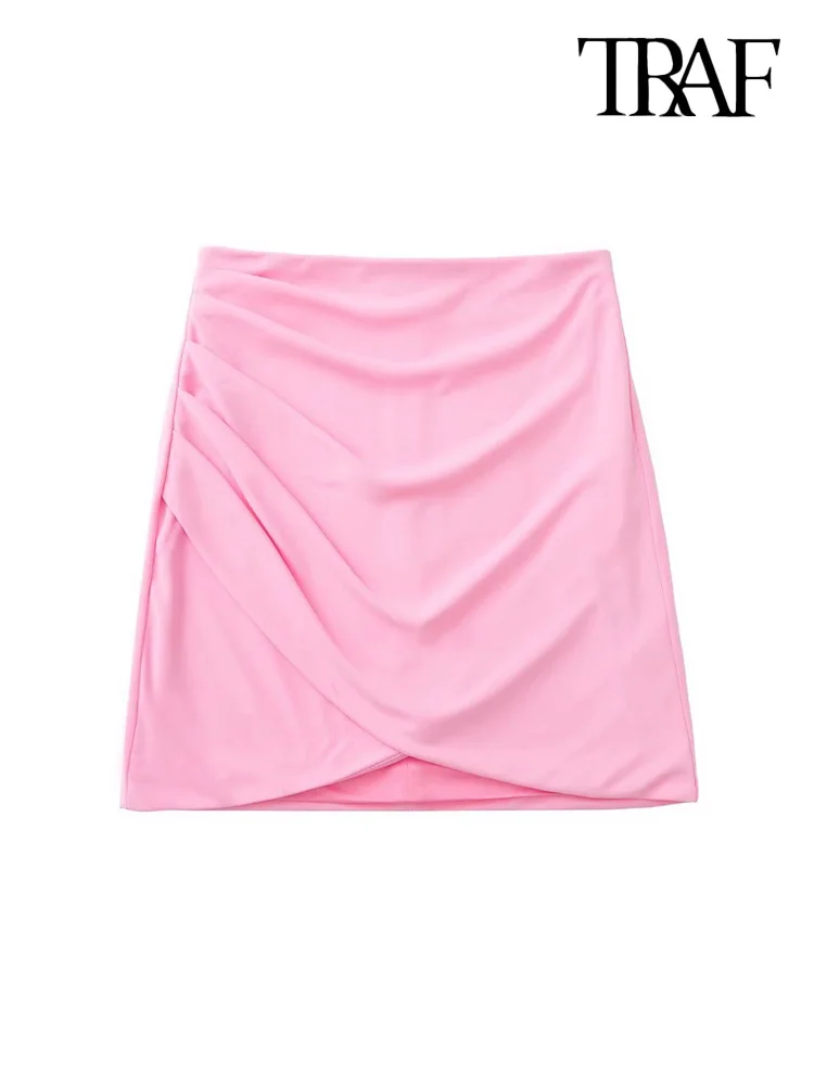 

Женская мини-юбка с завышенной талией и молнией сзади