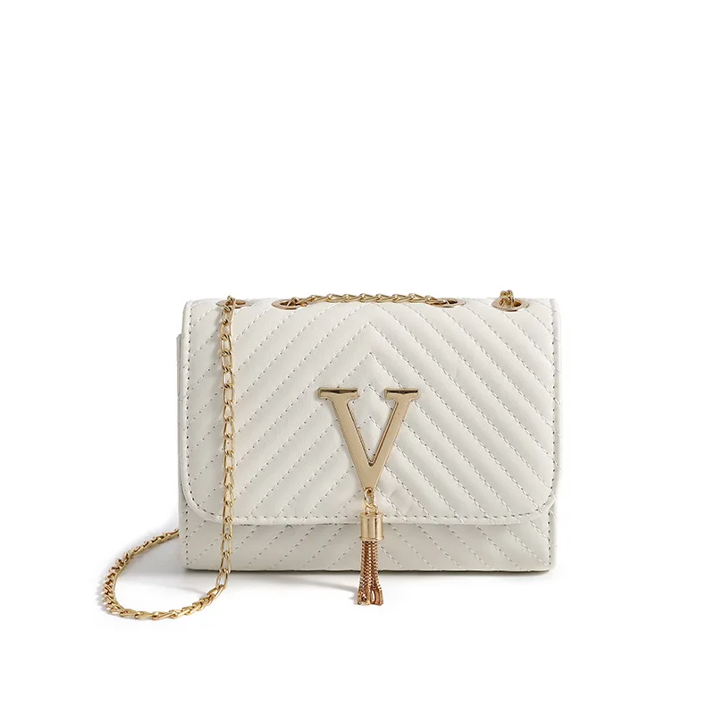 Female Fashion Handbags Luxury Girls Crossbody Bags Tote Woman Metal V Letter Brand Shoulder Purse Mini Square Messenger Bag