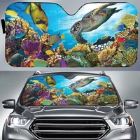 coral reef turtle fish ocean creatures car sunshade auto sunshade for coral reef lover gift for ocean lover car windshield au