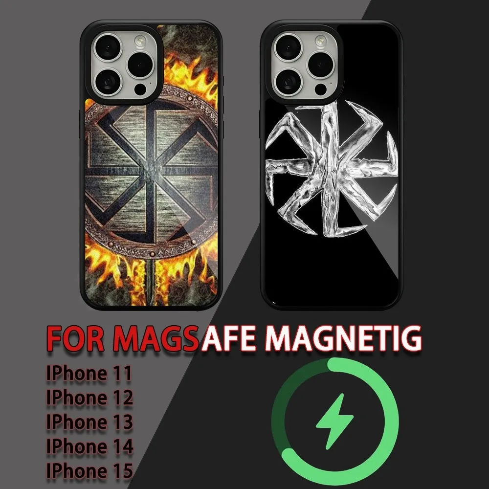 Чехол Для Телефона Slavic Kolovrat С Символом Викинга iPhone 15/14/13/12/11 Pro Max Plus Magsafe —