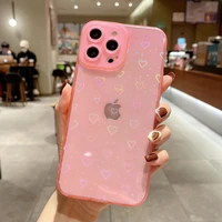 phone case for iphone 13 12 11 pro x xr xs max 6 6s 7 8 plus se 2 cartoon lovely laser love heart colorful angel eyes soft cover