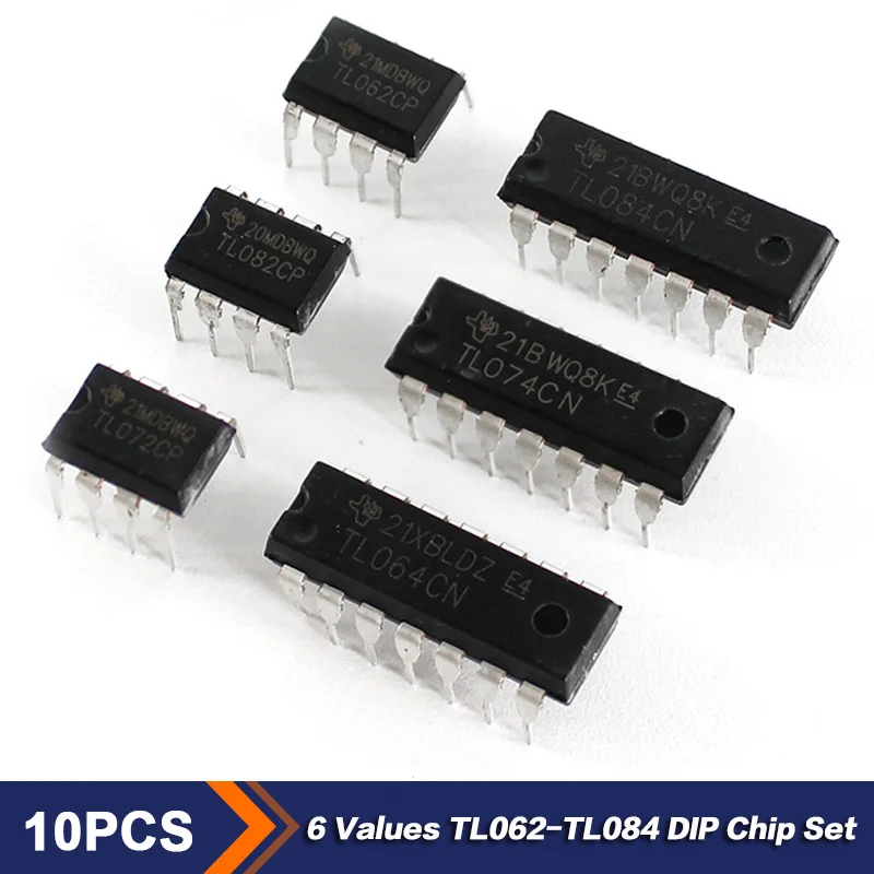 

10PCS/lot TL084-DIP14 TL082-DIP8 TL074-DIP14 TL072-DIP8 TL064-DIP14 TL062-DIP8 6 value DIP IC integrated circuit chip