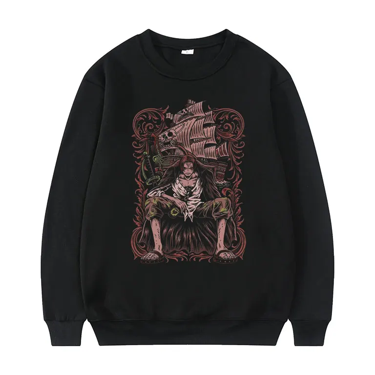 

Anime Bos Shanks Akagami Sweatshirt Streetwear Red Hair Pirates Sweatshirts Men Women Fashion Harajuku Pullover Cotton Clothes